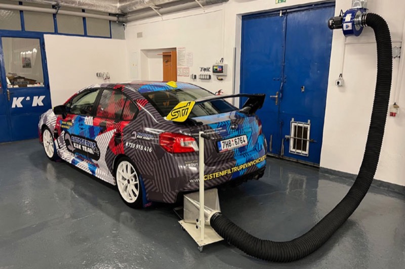 K&K Team Subaru STI — měření emisí Hořice
